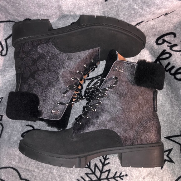 Coach Lorimer Signature Booties- Black/Charcoal Size 8.5B - Picture 2 of 7
